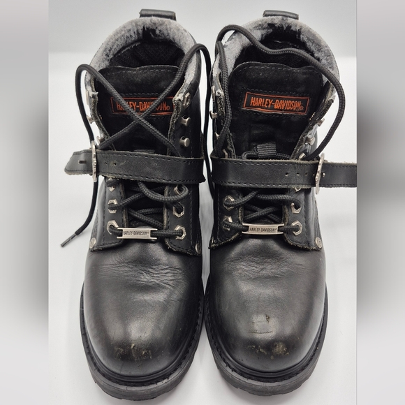 Harley-Davidson Other - Harley-Davidson Black Leather Lace-Up Strap Motorcycle Boots